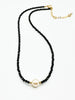PEARL AND BLACK SPINEL NECKLACE