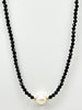 pearl and black spinel necklace oro by lu