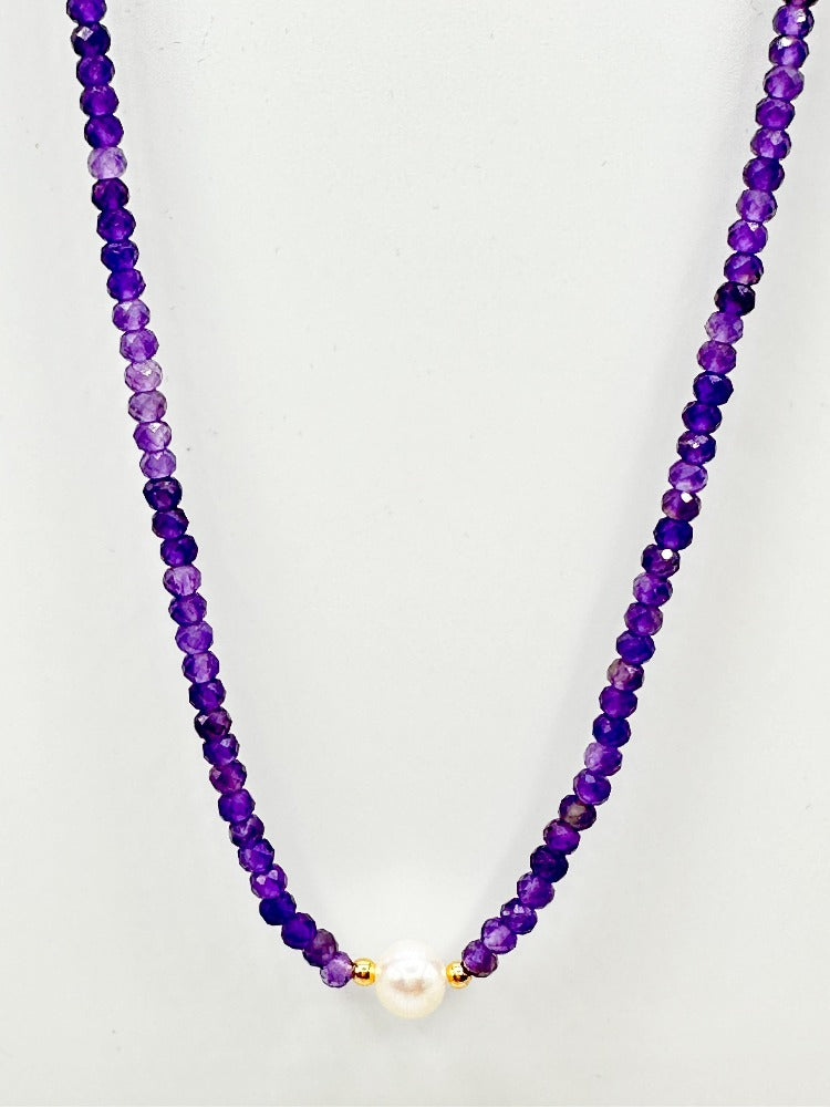 Pearl and amethyst necklace oro by lu