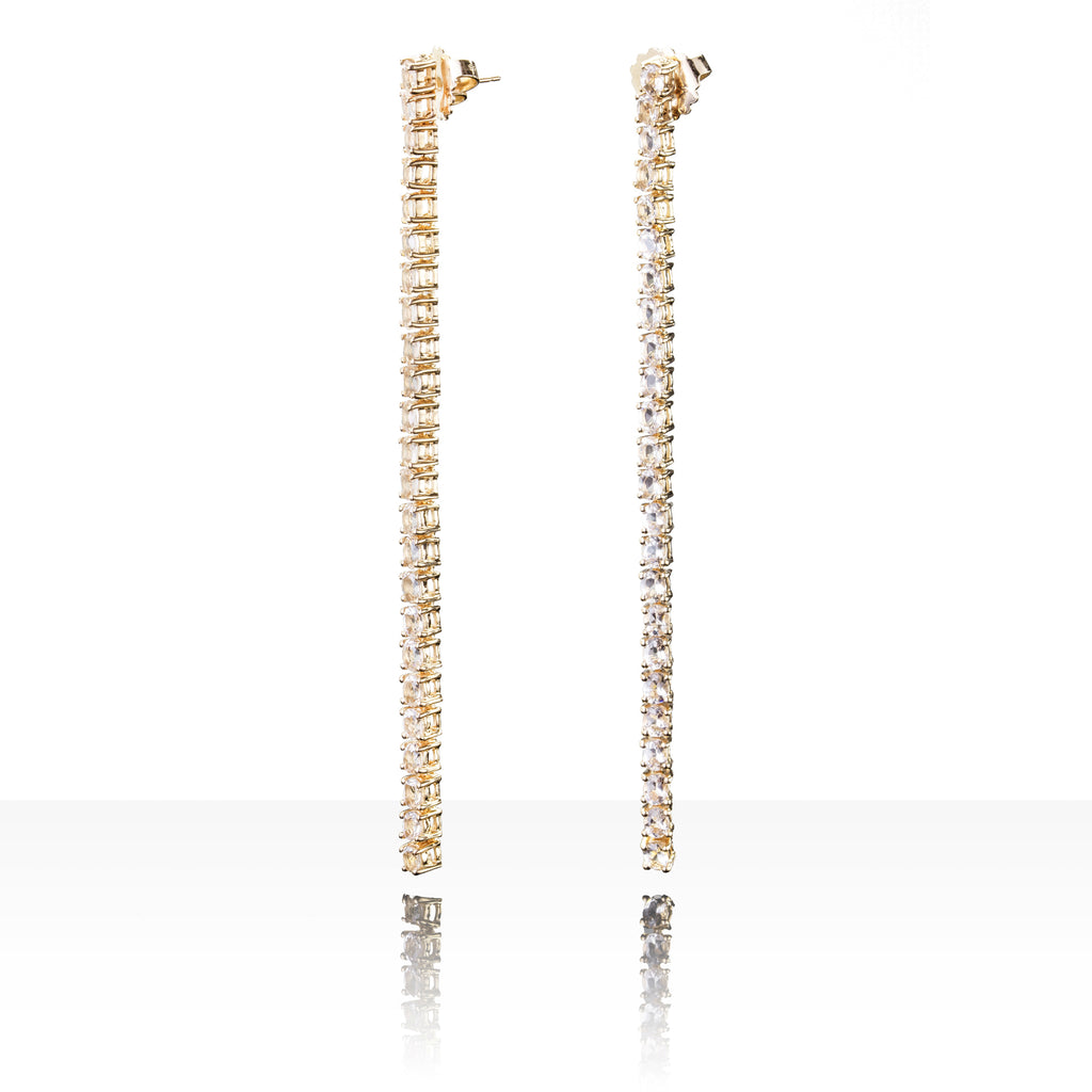 TENNIS MORGANITE EARRING