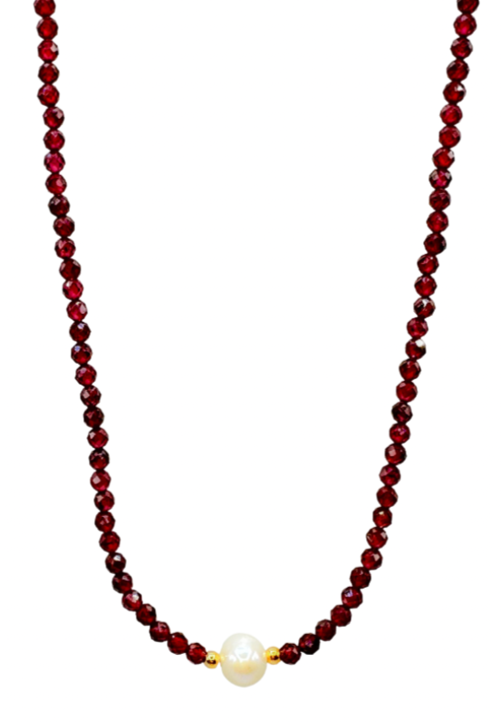 PEARL AND GARNET NECKLACE