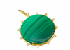 MALACHITE AND SPIKES DIAMOND RIM COIN CHARM