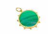 MALACHITE AND SPIKES DIAMOND RIM COIN CHARM