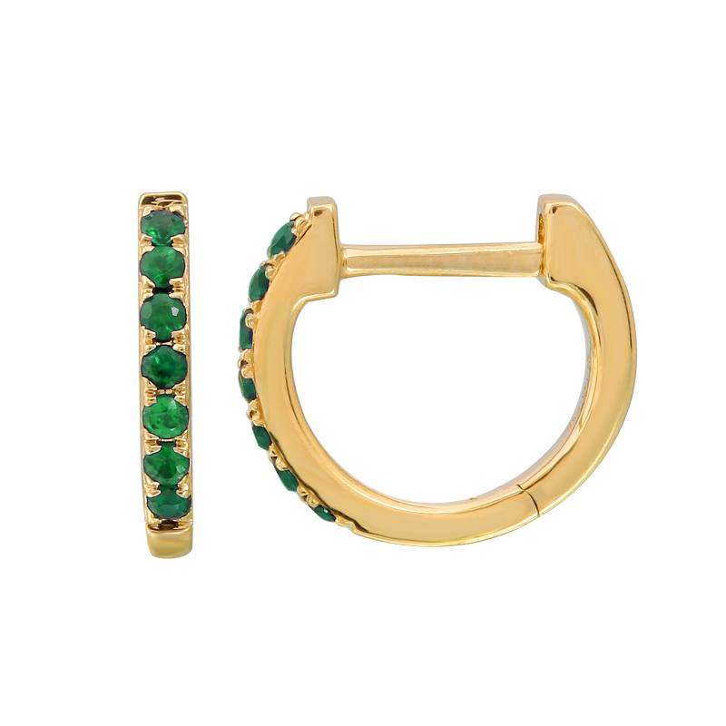 EMERALD HUGGIE EARRINGS