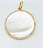 MOTHER OF PEARL AND PAVE DIAMOND RIM COIN CHARM