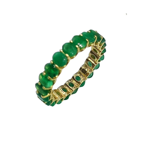 OVAL EMERALD 18K GOLD ETERNITY BAND