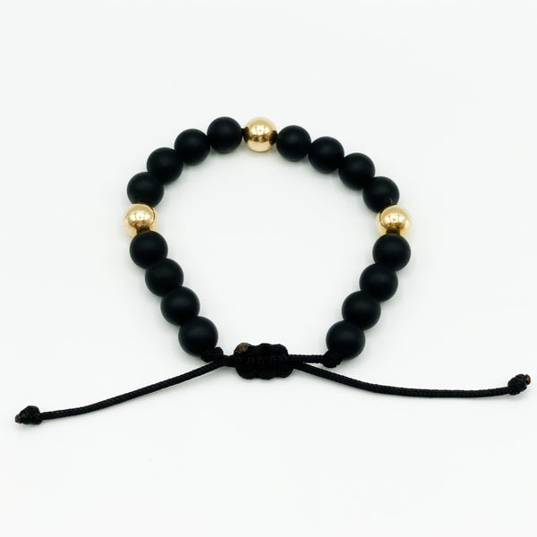 ONYX AND GOLD BRACELET