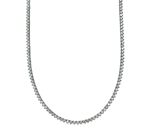 18k gold diamond tennis necklace white gold