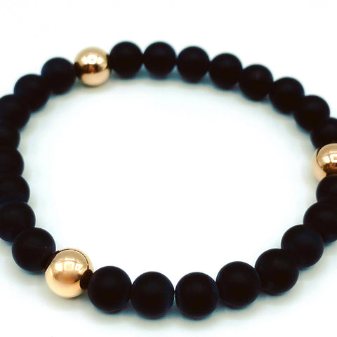 ONYX AND GOLD BRACELET