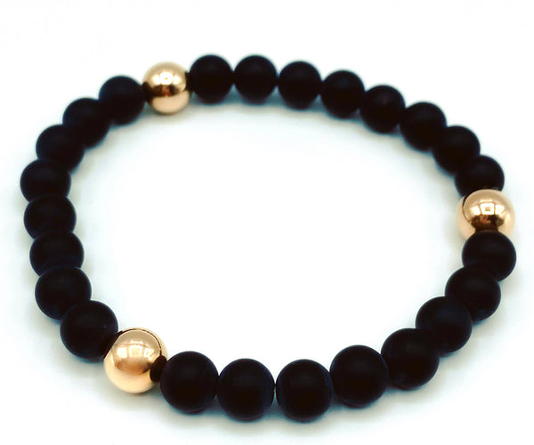 ONYX AND GOLD BRACELET