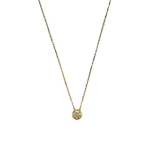 18K GOLD BEZEL DIAMOND NECKLACE 