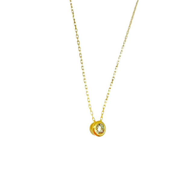 18K GOLD BEZEL DIAMOND NECKLACE