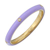 FOUR DIAMOND LAVENDER ENAMEL AND GOLD RING size 6.5