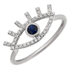 DIAMOND + SAPPHIRE EVIL EYE RING