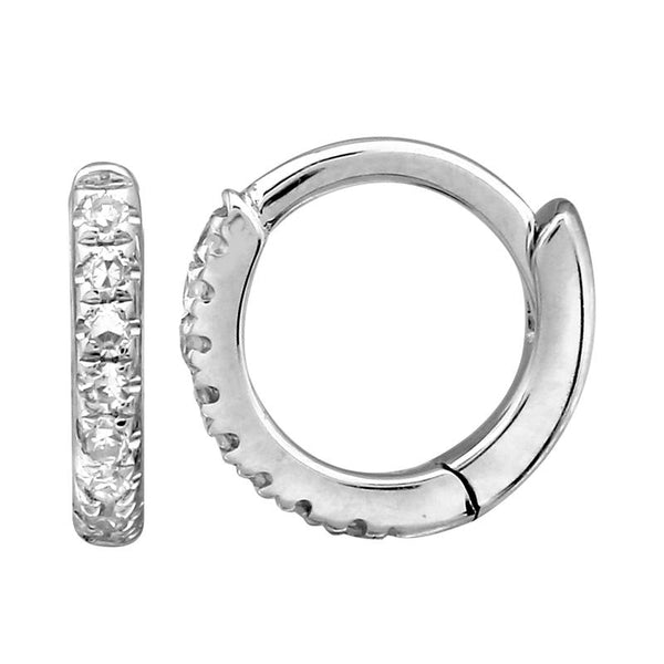 DIAMOND PETITE ROUND HUGGIE EARRINGS