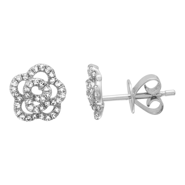 DIAMOND ROSE FLOWER STUDS