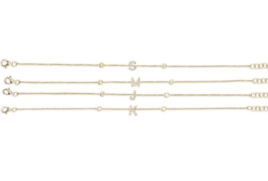 PAVE DIAMOND INITIAL BRACELET