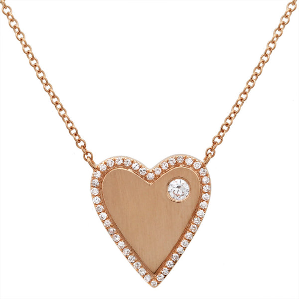 SOLID GOLD DIAMOND HEART NECKLACE