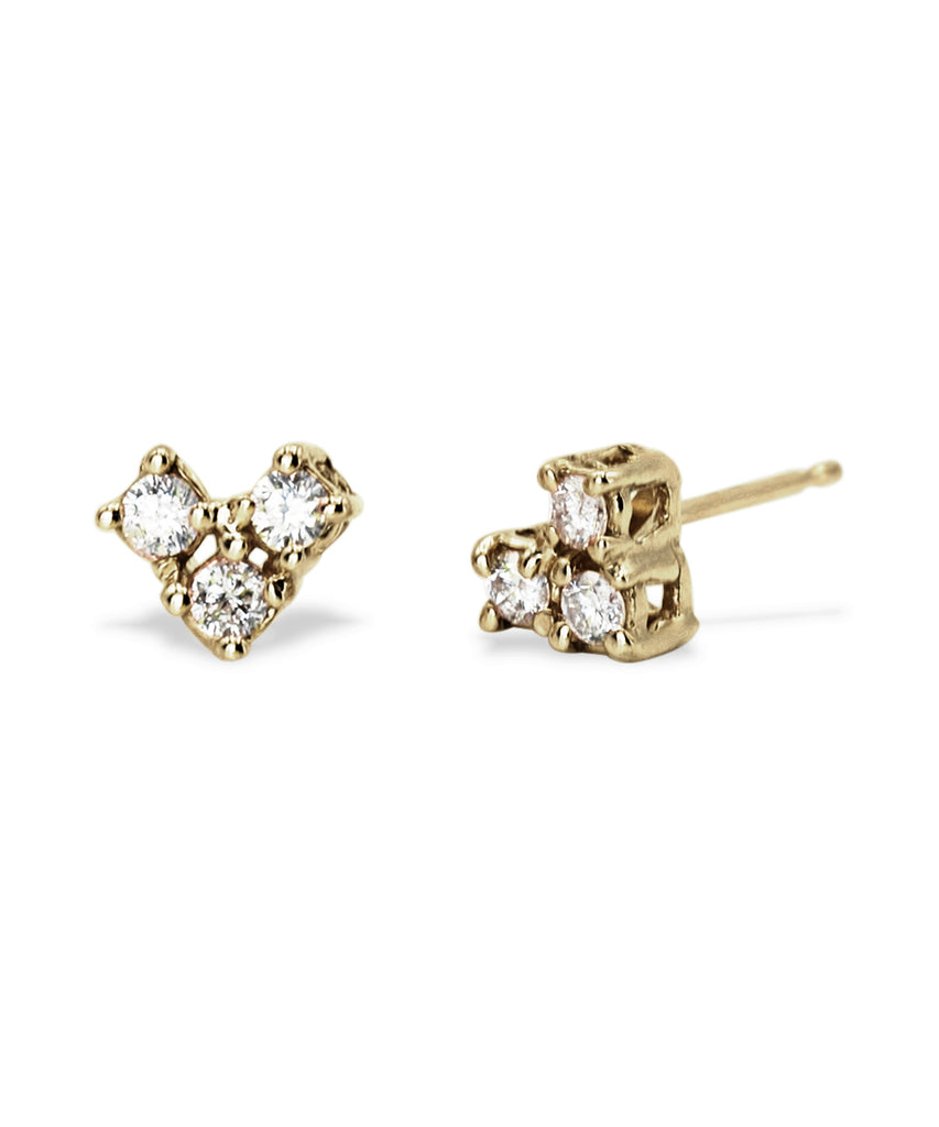 DIAMOND HEART STUDS